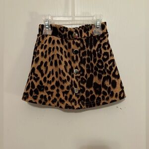 Leopard Print Button Skirt